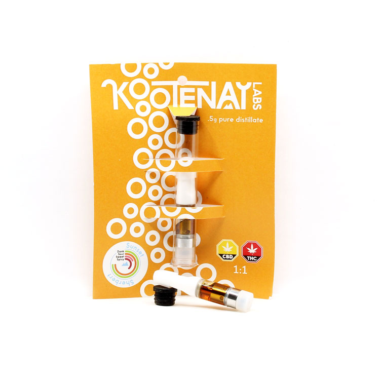 Kootenay Labs - 1:1 Vape Cartridge - Sunset Sherbert - 0.5g