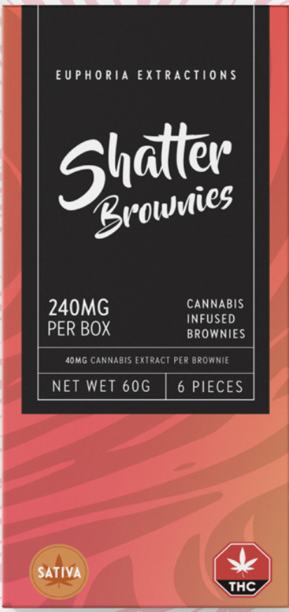 Euphoria Extractions 240mg Shatter Brownie SATIVA